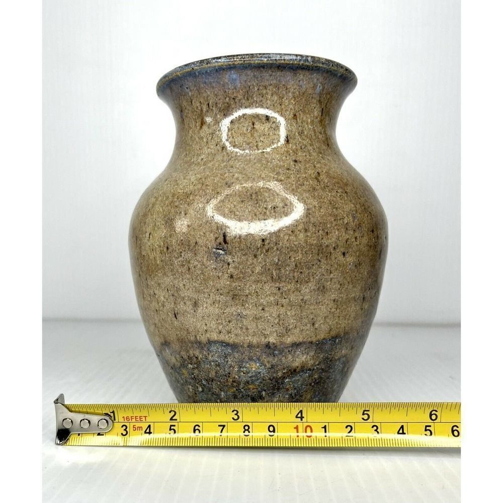 Blue And Tan Salt Glazed Handmade Stoneware Pottery Excellent Condition - Picture 11 of 11